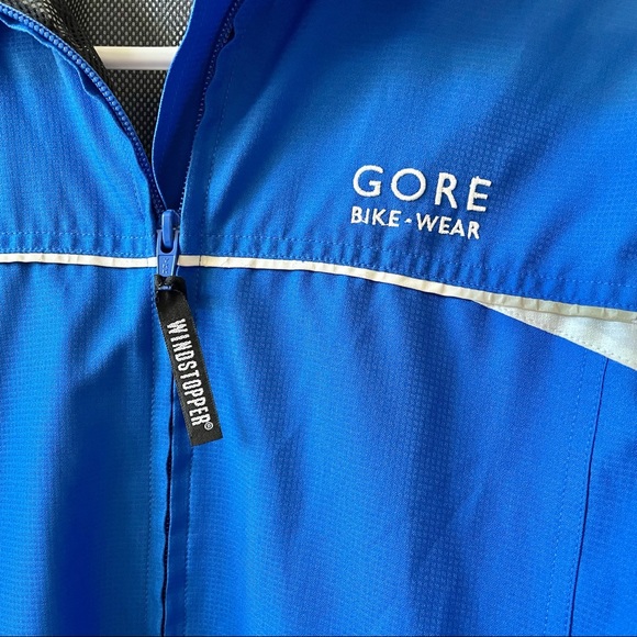 ❤️SOLD❤️ MENS GORE BIKE WEAR WINDSTOPPER BLUE CYCLING JACKET SZ LARGE - Picture 3 of 9